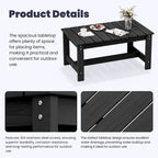 Outdoor Patio HDPE Rectangle Coffee Table