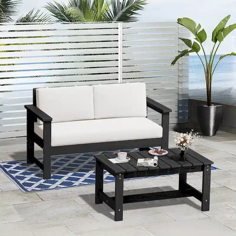 Outdoor Patio HDPE Rectangle Coffee Table