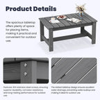 Outdoor Patio HDPE Rectangle Coffee Table