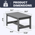 Outdoor Patio HDPE Rectangle Coffee Table