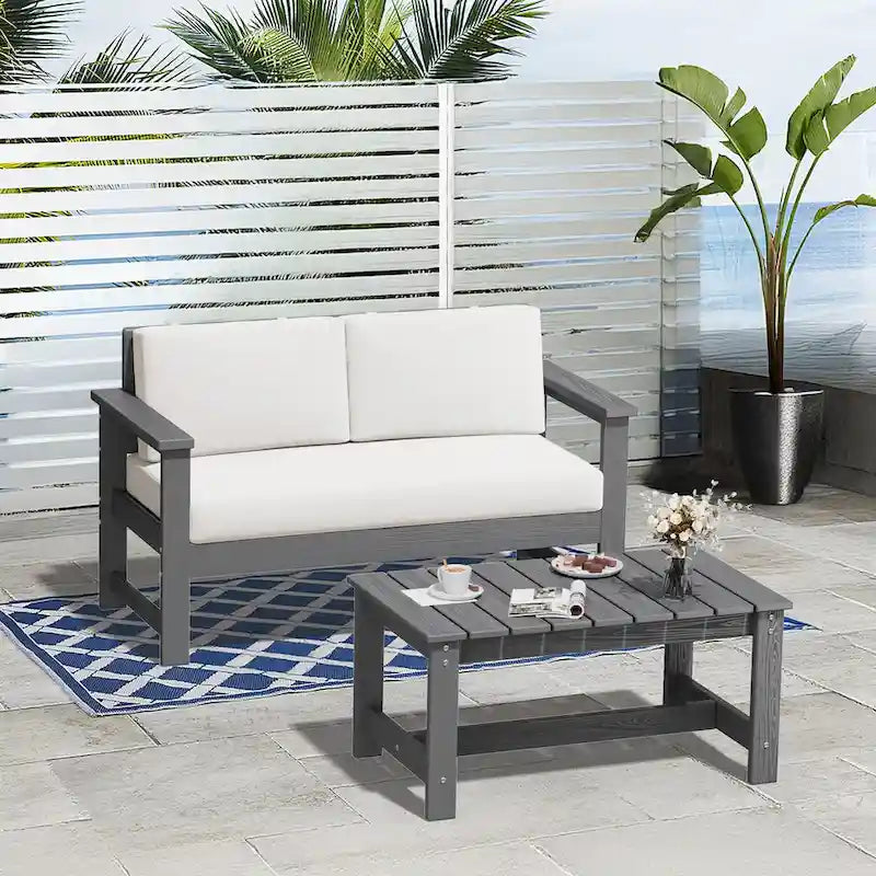 Outdoor Patio HDPE Rectangle Coffee Table