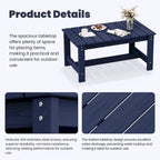 Outdoor Patio HDPE Rectangle Coffee Table