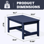 Outdoor Patio HDPE Rectangle Coffee Table