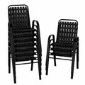 Patio Chairs Set, All Weather Plastic Dining Chairs with Armrests, Outdoor Stackable Bistro Chairs for Lawn Backyard