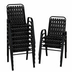 Patio Chairs Set, All Weather Plastic Dining Chairs with Armrests, Outdoor Stackable Bistro Chairs for Lawn Backyard