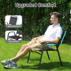 Patio Chairs Set, All Weather Plastic Dining Chairs with Armrests, Outdoor Stackable Bistro Chairs for Lawn Backyard