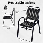 Patio Chairs Set, All Weather Plastic Dining Chairs with Armrests, Outdoor Stackable Bistro Chairs for Lawn Backyard