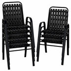 Patio Chairs Set, All Weather Plastic Dining Chairs with Armrests, Outdoor Stackable Bistro Chairs for Lawn Backyard
