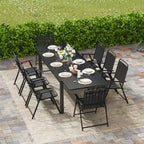 Patio Chairs Set, All Weather Plastic Dining Chairs with Armrests, Outdoor Stackable Bistro Chairs for Lawn Backyard