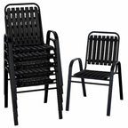 Patio Chairs Set, All Weather Plastic Dining Chairs with Armrests, Outdoor Stackable Bistro Chairs for Lawn Backyard