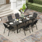 Patio Chairs Set, All Weather Plastic Dining Chairs with Armrests, Outdoor Stackable Bistro Chairs for Lawn Backyard