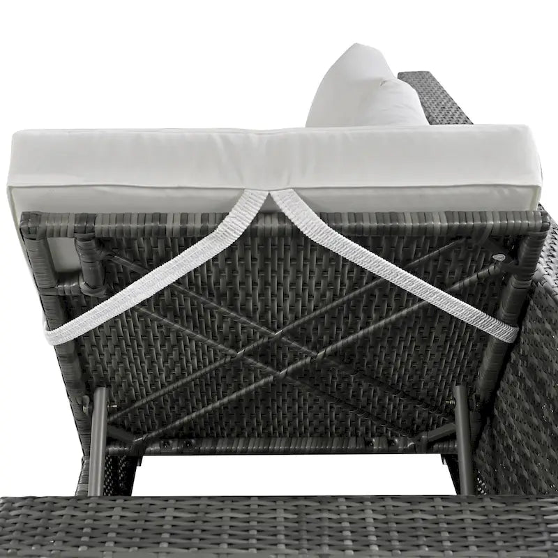6-Piece Outdoor Rattan Modular Sectional Sofa Set with Adjustable Seat, Storage Box, and Dining Table