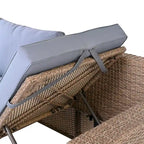 6-Piece Outdoor Rattan Modular Sectional Sofa Set with Adjustable Seat, Storage Box, and Dining Table