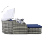 79.9 Outdoor PE Rattan Daybed with Adjustable Canopy