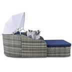 79.9 Outdoor PE Rattan Daybed with Adjustable Canopy