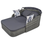 79.9 Outdoor PE Rattan Daybed with Adjustable Canopy