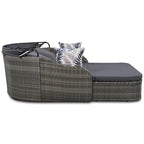 79.9 Outdoor PE Rattan Daybed with Adjustable Canopy