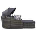 79.9 Outdoor PE Rattan Daybed with Adjustable Canopy