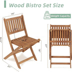 3-Piece Acacia Wood Bistro Set