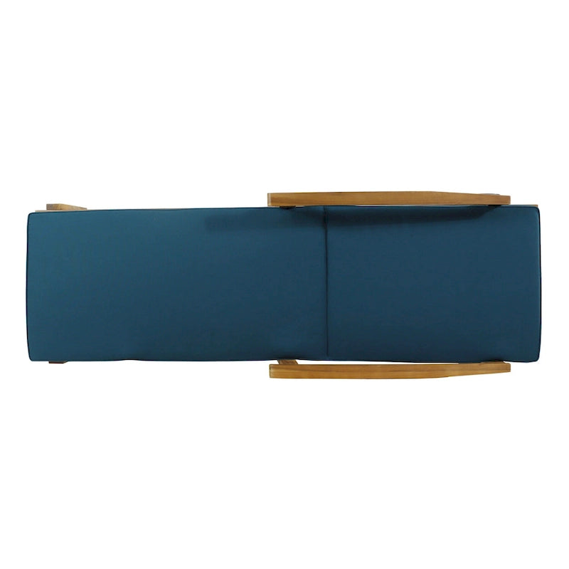 Outdoor Wood Chaise Lounge Single Chair with Wheels, Adjustable Backrest Recliner Sun Lounger for Pool Poolside Backyard