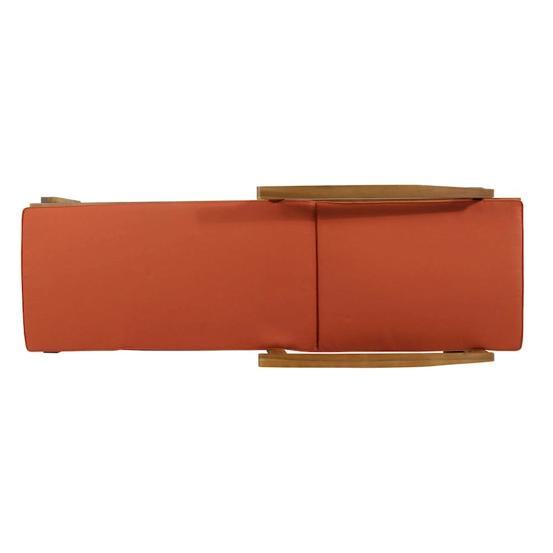 Outdoor Wood Chaise Lounge Single Chair with Wheels, Adjustable Backrest Recliner Sun Lounger for Pool Poolside Backyard