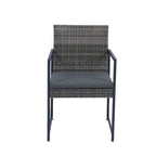 9 Pieces Outdoor Patio Dining Table Set with 4 Rattan Chairs and 4 Ottomans, Removable Cushions, Glass Table Top
