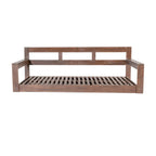 Twin Size Wooden Porch Swing Daybed - Outdoor Hanging Rope Swing with 600lb Weight Capacity for Patio, Garden, Backyard