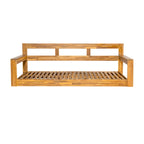 Twin Size Wooden Porch Swing Daybed - Outdoor Hanging Rope Swing with 600lb Weight Capacity for Patio, Garden, Backyard