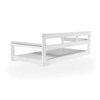 Twin Size Wooden Porch Swing Daybed - Outdoor Hanging Rope Swing with 600lb Weight Capacity for Patio, Garden, Backyard