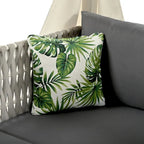 Outdoor Patio Rattan Canopy Daybed Sunbed with Curtain and Woven Rope Arm