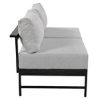 4-Piece Outdoor Patio Aluminum U-Shaped Sectional Sofa Set with Thick Cushions