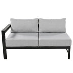 4-Piece Outdoor Patio Aluminum U-Shaped Sectional Sofa Set with Thick Cushions