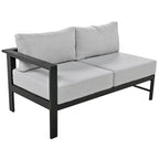 4-Piece Outdoor Patio Aluminum U-Shaped Sectional Sofa Set with Thick Cushions