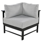 4-Piece Outdoor Patio Aluminum U-Shaped Sectional Sofa Set with Thick Cushions