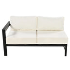 4-Piece Outdoor Patio Aluminum U-Shaped Sectional Sofa Set with Thick Cushions