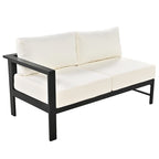 4-Piece Outdoor Patio Aluminum U-Shaped Sectional Sofa Set with Thick Cushions