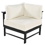 4-Piece Outdoor Patio Aluminum U-Shaped Sectional Sofa Set with Thick Cushions