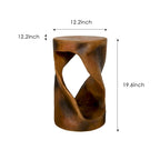 Twist Shape Concrete Side Table,Unique Modern End Table for Home Decor