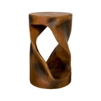 Twist Shape Concrete Side Table,Unique Modern End Table for Home Decor