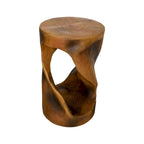 Twist Shape Concrete Side Table,Unique Modern End Table for Home Decor
