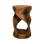Twist Shape Concrete Side Table,Unique Modern End Table for Home Decor