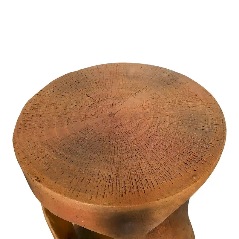 Twist Shape Concrete Side Table,Unique Modern End Table for Home Decor