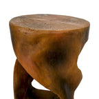 Twist Shape Concrete Side Table,Unique Modern End Table for Home Decor