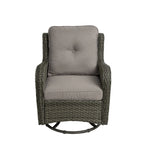 Outdoor Patio Woven Rattan Swivel Rocking Chair with Cushions