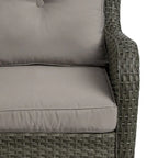 Outdoor Patio Woven Rattan Swivel Rocking Chair with Cushions