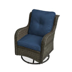 Outdoor Patio Woven Rattan Swivel Rocking Chair with Cushions