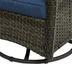 Outdoor Patio Woven Rattan Swivel Rocking Chair with Cushions