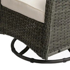 Outdoor Patio Woven Rattan Swivel Rocking Chair with Cushions