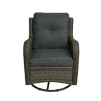 Outdoor Patio Woven Rattan Swivel Rocking Chair with Cushions