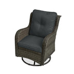Outdoor Patio Woven Rattan Swivel Rocking Chair with Cushions